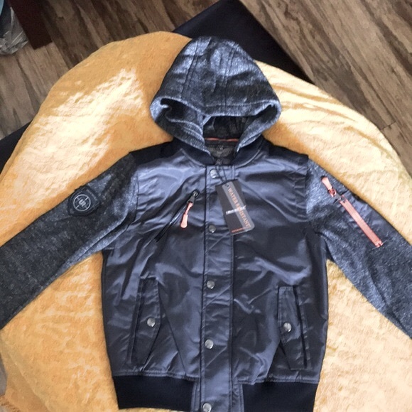 Urban Republic Bomber - Charcoal Space Dye Hooded jacket BOYS 14-16 NWT - Picture 2 of 10